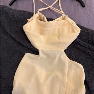 SHEIN Cream Backless Dress